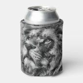 プラシッドライオン顔シルバー 缶クーラー (缶正面)