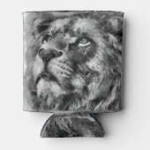 プラシッドライオン顔シルバー 缶クーラー (正面)