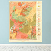 プラシッド湖の地質図 – 1914 キャンバスプリント (インサイチュ (ウッドフロア))