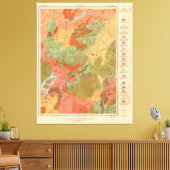 プラシッド湖の地質図 – 1914 キャンバスプリント (インサイチュ (リビング))