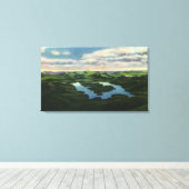 プラシッド湖の空中表示 キャンバスプリント (インサイチュ (ウッドフロア))