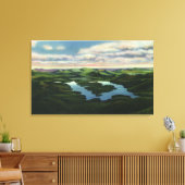 プラシッド湖の空中表示 キャンバスプリント (インサイチュ (リビング))