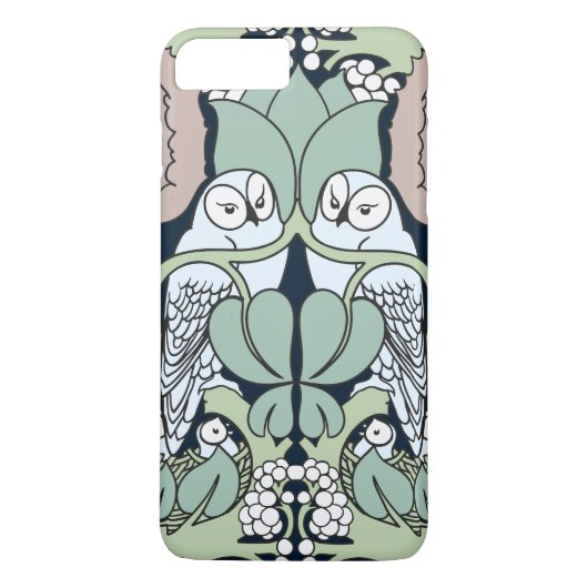 プラスアールヌーボーのフクロウの巣パターンiPhone 7 Case-Mate iPhoneケース (裏面)