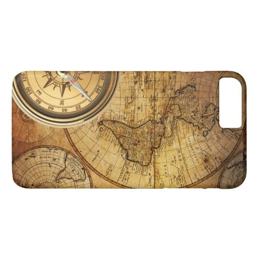 プラスコンパスおよび地図のiPhone 7やっとそこに Case-Mate iPhoneケース (裏面(横))