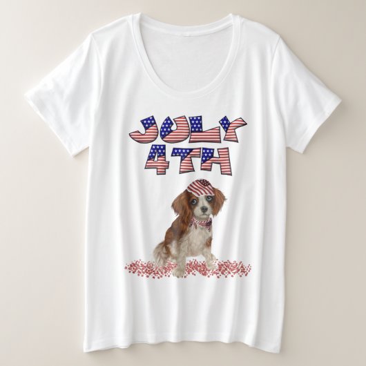 プラスサイズ7月4日Tシャツ プラスサイズTシャツ (デザイン正面)