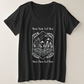プラスサイズ 自然 六角形 山 テキスト プラスサイズTシャツ