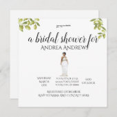 プラスサイ図解入りの、写真付きのズブラックブライドブライダルシャワー 招待状 (正面/裏面)