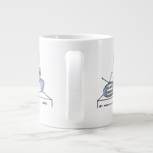 プラスチックおもしろいまたは化粧品の外科医の漫画 ジャンボコーヒーマグカップ (裏面)