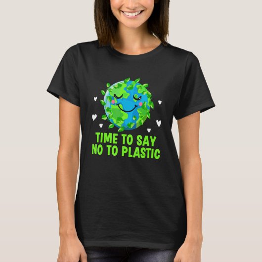 プラスチックことわざ地球に優しへいいえ廃棄物ゼロ1 Tシャツ (正面)