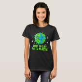 プラスチックことわざ地球に優しへいいえ廃棄物ゼロ1 Tシャツ (正面フル)