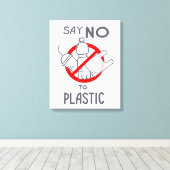 プラスチックにノーと言う キャンバスプリント (インサイチュ (ウッドフロア))