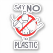 プラスチックにノーと言う シール (正面)