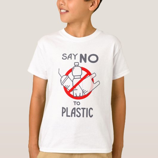 プラスチックにノーと言う Tシャツ (正面)