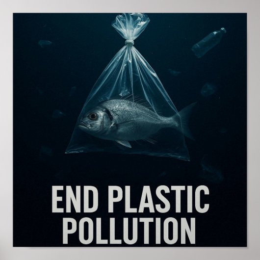 プラスチックのない海洋 – 海洋生物への意識 ポスター (正面)
