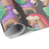 プラスチックのギフトを有するドッグパターン ラッピングペーパー (ロールコーナー)