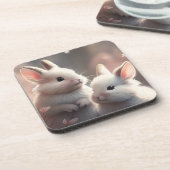 プラスチックのコースターで可愛い桜2頭 コースター (左側)