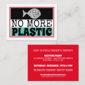 プラスチックの魚、気候変動の会合の招待状 名刺 (正面/裏面)