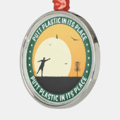 プラスチックを入れ替える メタルオーナメント (左)