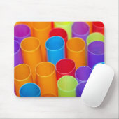 プラスチックカラフルストロー収集 マウスパッド (マウス)