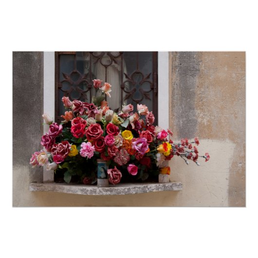 プラスチックカラフルバラ束 ポスター (正面)