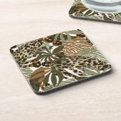 プラスチックコースタージャングルアニマルプリント コースター (左側)