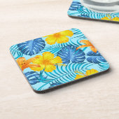 プラスチックコースタートロピカルパームプリント コースター (左側)