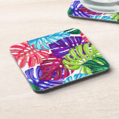 プラスチックコースタートロピカルパームプリント コースター (左側)