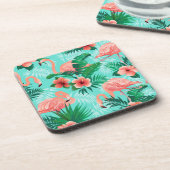 プラスチックコースターフラミンゴトロピカルパーム コースター (左側)