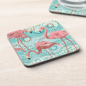 プラスチックコースターフラミンゴプリント コースター (左側)
