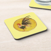 プラスチックコースター – ルースターとイエローサン コースター (左側)