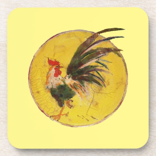 プラスチックコースター – ルースターとイエローサン コースター (正面)