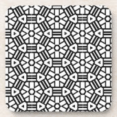 プラスチックコースター – 黒い六角形とバー コースター (正面)