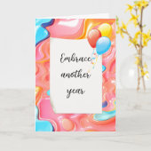 プラスチックサイケデリック抽象芸術誕生日 カード (黄色い花)