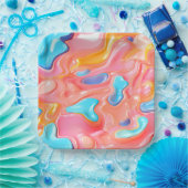 プラスチックサイケデリック流体シェイプ ペーパープレート (パーティー)
