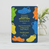 プラスチックシューズのコラージュ海軍ブルーバースデーパーティー 招待状 (スタンド正面)