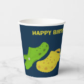 プラスチックシューズのコラージュ海軍ブルーバースデーパーティー 紙コップ (正面)