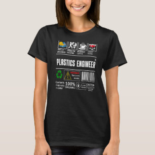 プラスチックスのエンジニアラベルスキルコーヒーワインを解決する Tシャツ