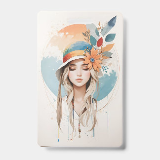 プラスチックバッジ - 縦