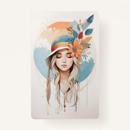 プラスチックバッジ - 縦