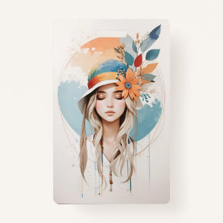 プラスチックバッジ - 縦