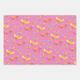 プラスチックピンクイエロードールオモチャ ラッピングペーパーシート