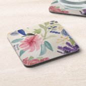 プラスチックフローラ水彩デザイン コースター (左側)