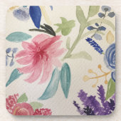 プラスチックフローラ水彩デザイン コースター (正面)