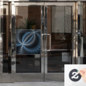 プラスチックブルーグレー3Dフラクタルアートモダン抽象芸術 ウィンドウサイン (オフィスドア)