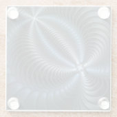 プラスチックブルーグレー3Dフラクタルアートモダン抽象芸術 ガラスコースター (裏面)