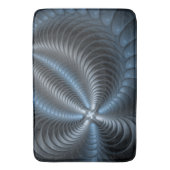 プラスチックブルーグレー3Dフラクタルアートモダン抽象芸術 バスマット (正面縦)