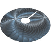 プラスチックブルーグレー3Dフラクタルアートモダン抽象芸術 ブラッシュドポリエステルツリースカート (アングル)