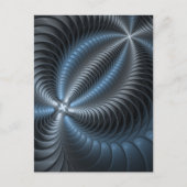 プラスチックブルーグレー3Dフラクタルアートモダン抽象芸術 ポストカード (正面)