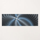 プラスチックブルーグレー3Dフラクタルアートモダン抽象芸術 ヨガマット (正面(横))