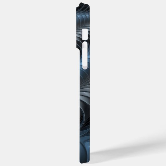 プラスチックブルーグレー3Dフラクタルアートモダン抽象芸術 Case-Mate iPhoneケース (裏面 / 左)